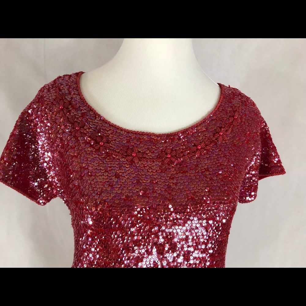 Adrianna Papell sequin crop top